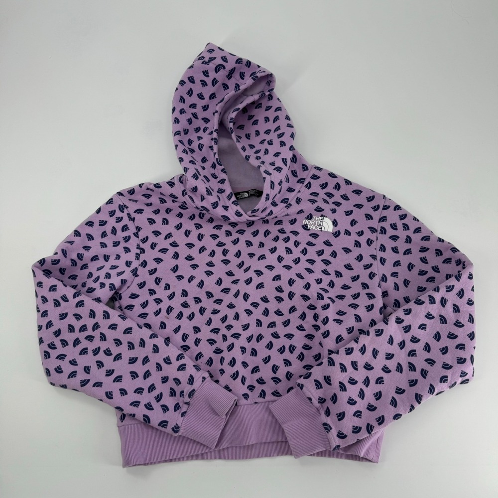 The North Face Girls All Over Print‎ Pullover Hoodie Lavender Size L/G